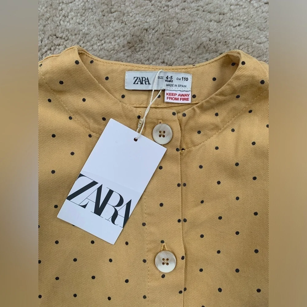 Zara NWT Size 4-5 Yellow Polka Dot Dress